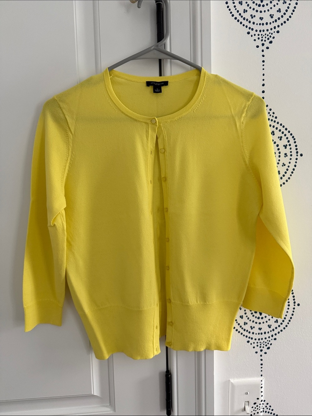 Ann Taylor Bright Yellow Button-Front Cardigan